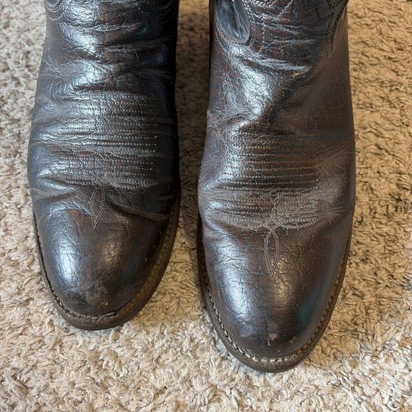 Vintage Tony Lama Black Label Men’s 9.5 D Brown Western Cowboy Boots main image 12
